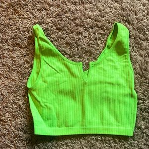 green crop top